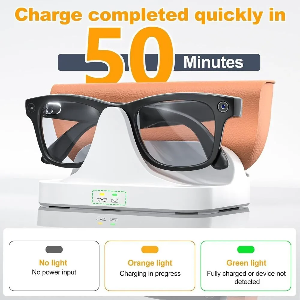 2-in-1 Magnetic Charging Dock Compatible with Ray-Ban Meta Smart Glasses